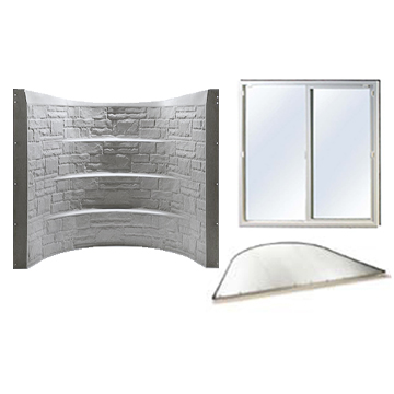 Fire escape window, window well, cover included in the Stonewell Egress kit, safe basement solutions for your home.  