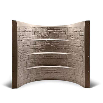 Window well liners that mimic the look and texture of real rock. Built-in steps provide an emergency exit.  