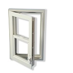 Basement Escape window by Egress Made EZ, in-swing design. Egress code compliant, maintenance-free vinyl frame.  